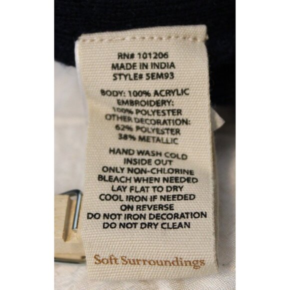 Soft Surroundings Long Black Sweater Cardigan sz 1X NWT Beaded Embroider Flower - Picture 13 of 13